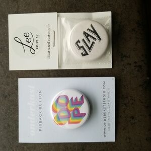 Set of 2 Pinback Buttons DOPE and SLAY